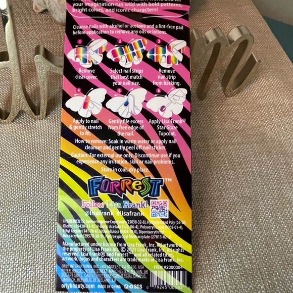 NWT ORLY® x Lisa Frank® Gel Nail Wraps in Hunter - Picture 4 of 4